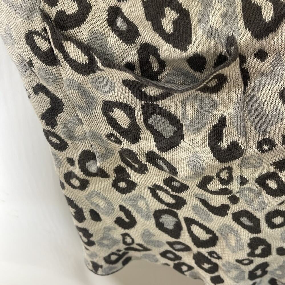 Joseph A Gray Leopard Print Rayon Open Front Knit… - image 5